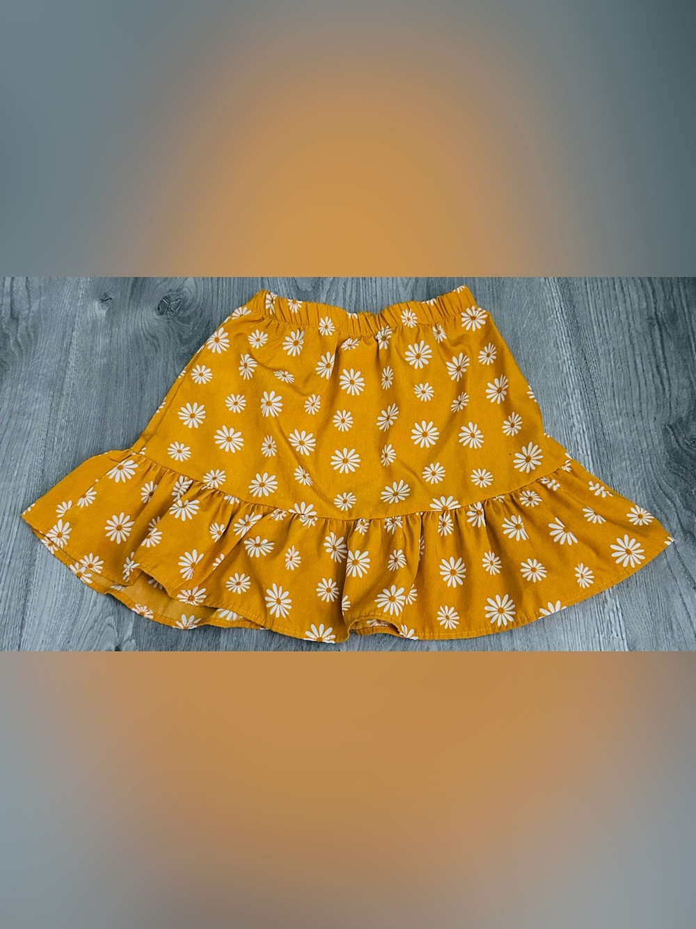 Jenna & Jessie Yellow Daisy Print Ruffled Skirt Y8